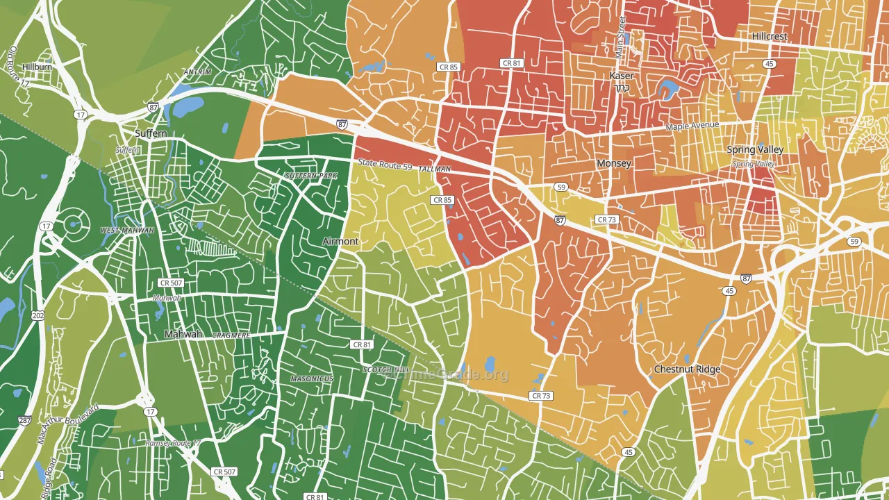 Airmont, NY Map of Murder Rates