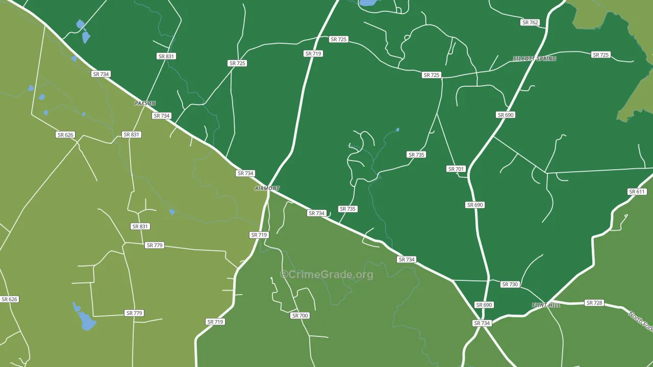 Airmont, VA Map of Murder Rates