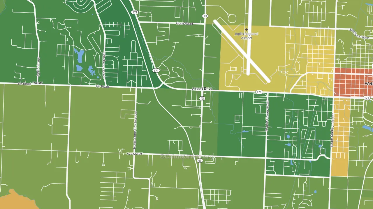 Airport Drive, MO Map of Murder Rates