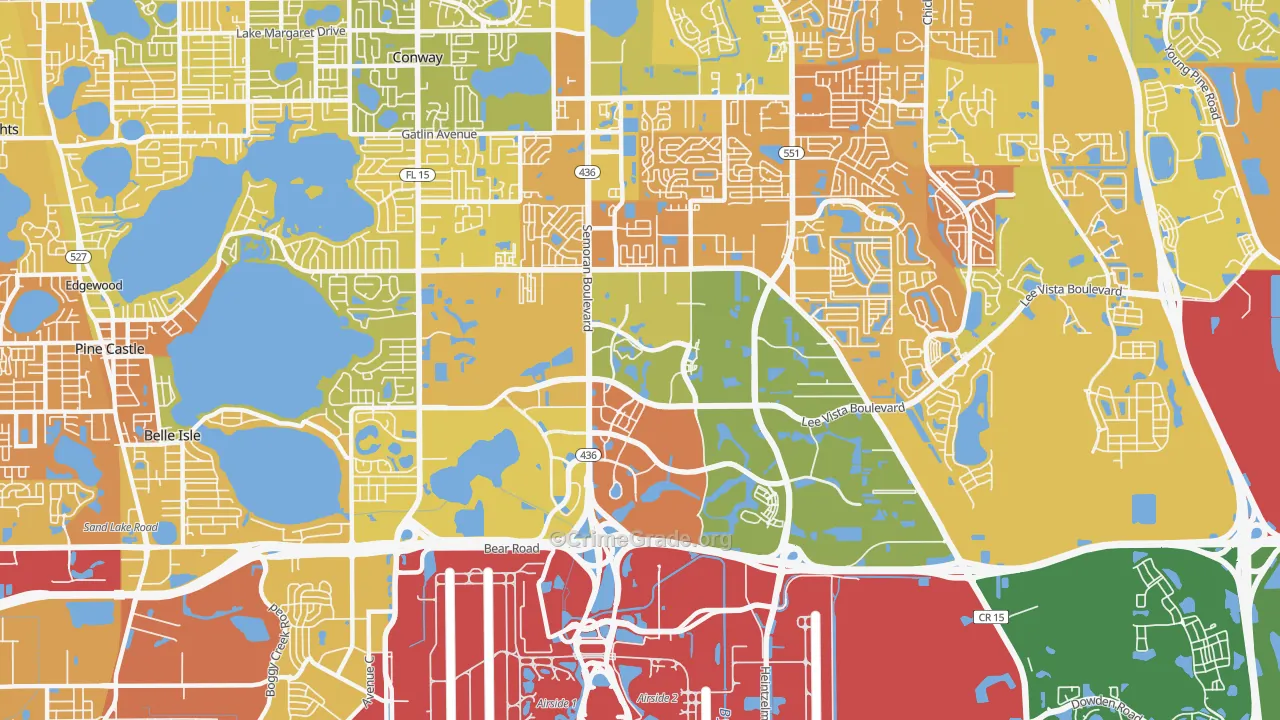 Airport North, Orlando, FL Map of Murder Rates