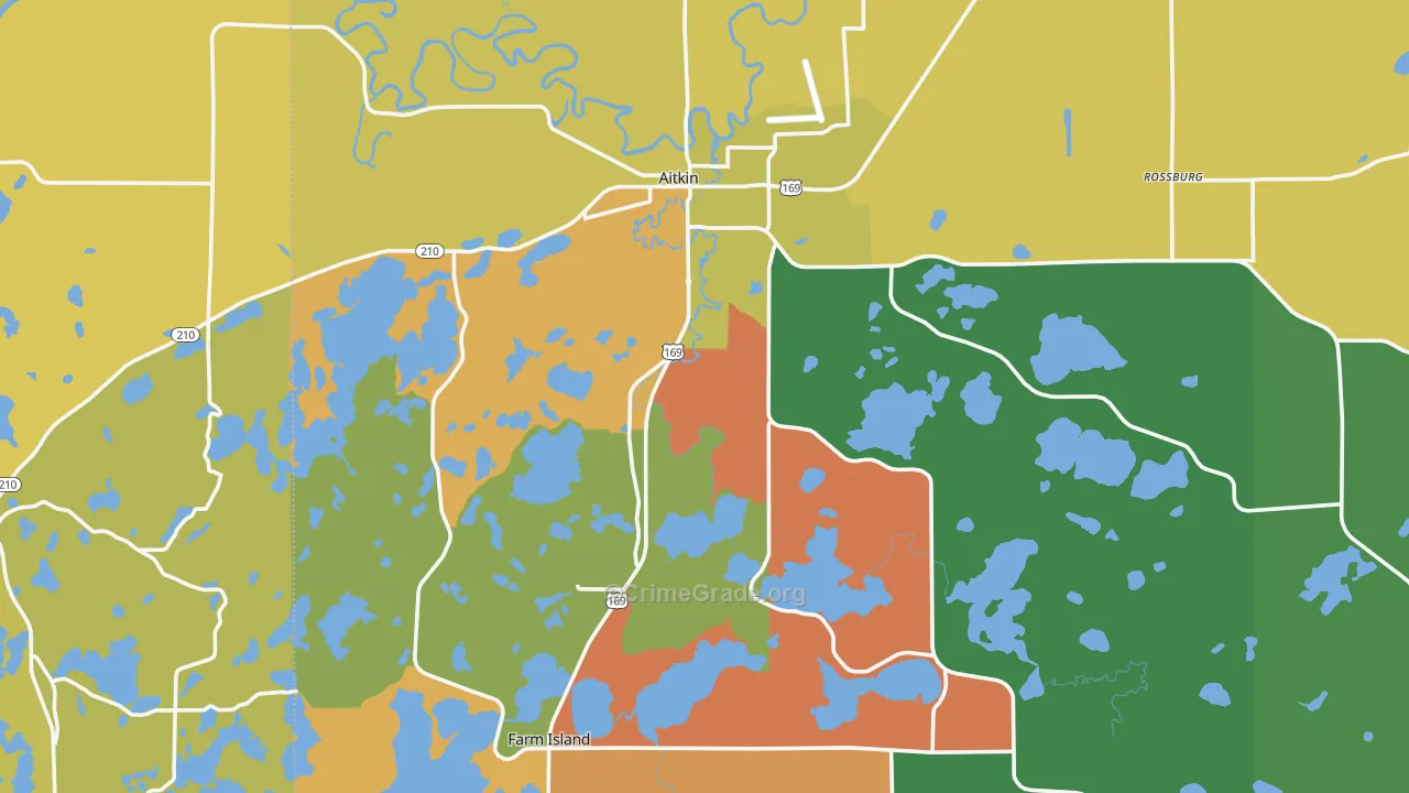 Aitkin, MN Map of Murder Rates