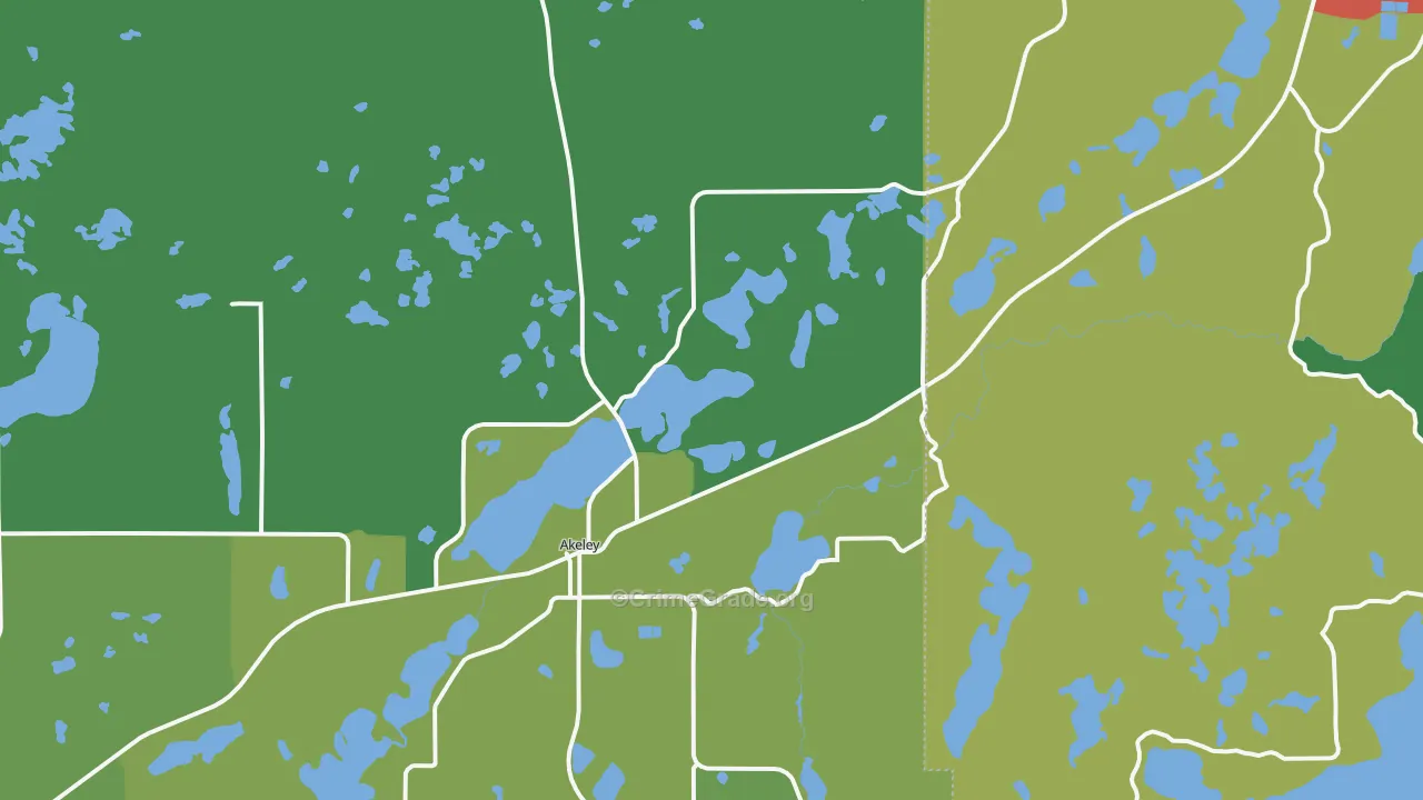 Akeley, MN Map of Murder Rates