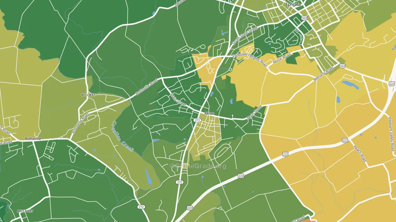 Akron, PA Map of Murder Rates