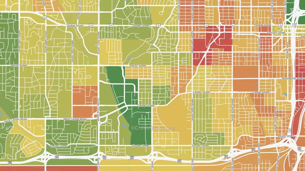 Aksarben-Elmwood Park, Omaha, NE Map of Murder Rates