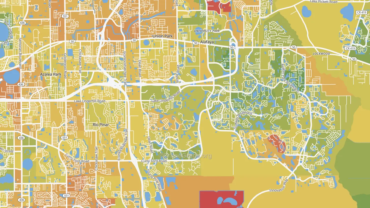Alafaya, FL Map of Murder Rates