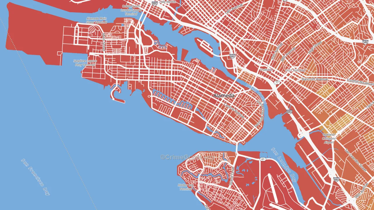 Alameda, CA Map of Murder Rates