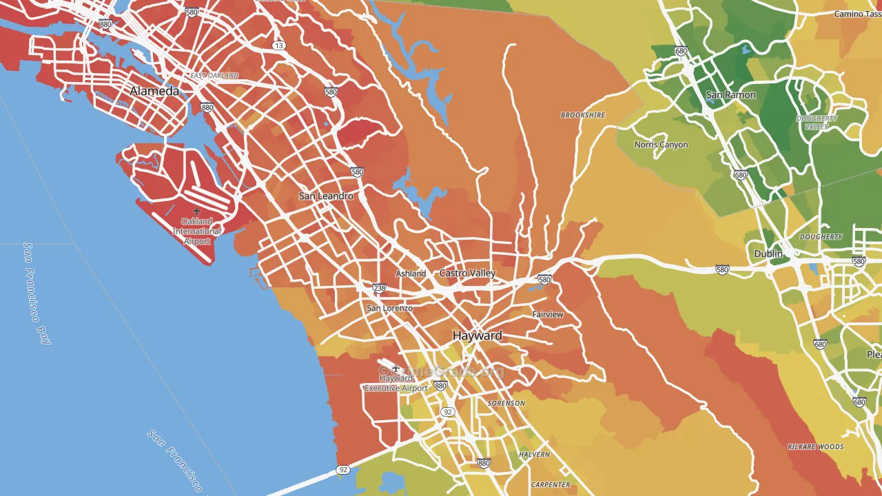 Alameda County, CA Map of Murder Rates