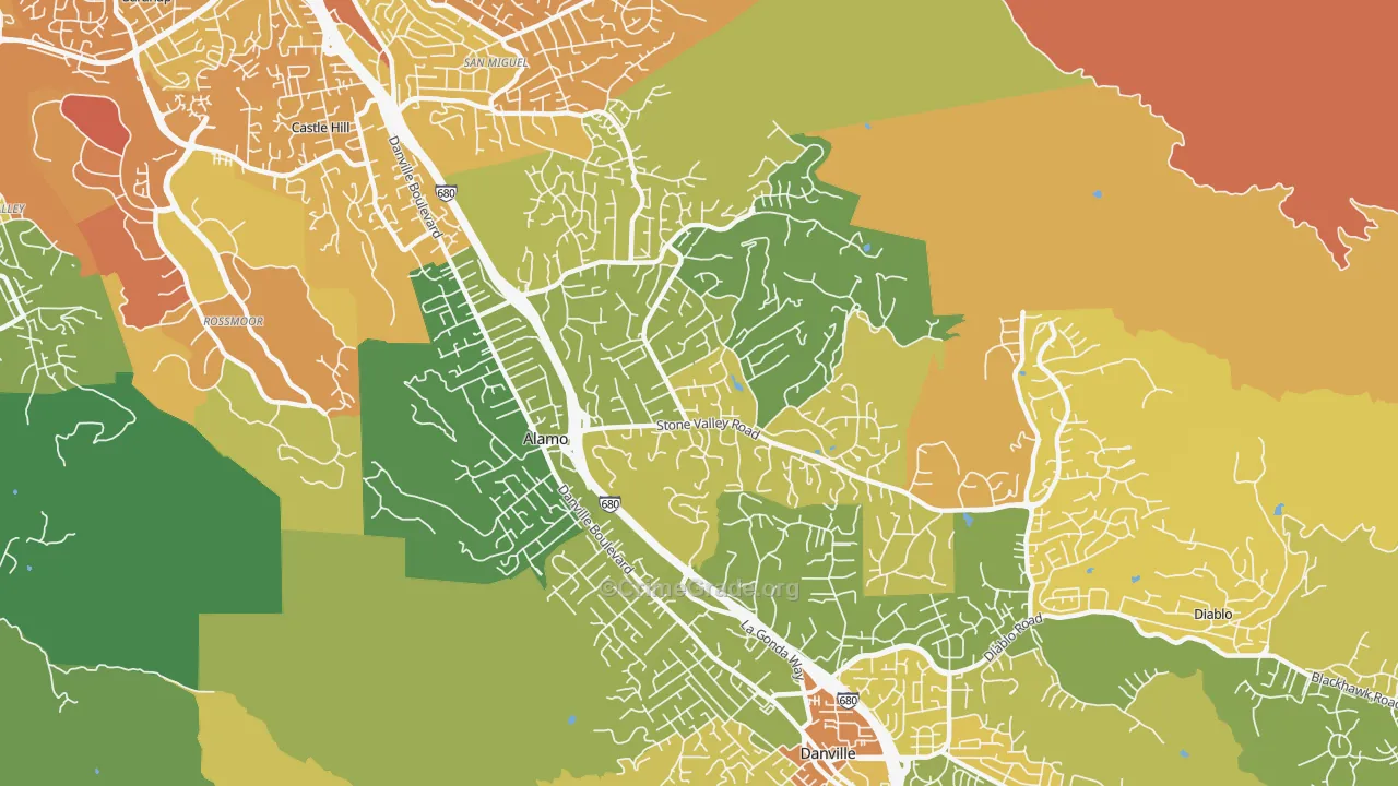 Alamo, CA Map of Murder Rates