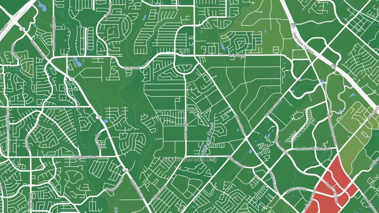 Alamo Farmsteads-Babcock Road, San Antonio, TX Map of Murder Rates