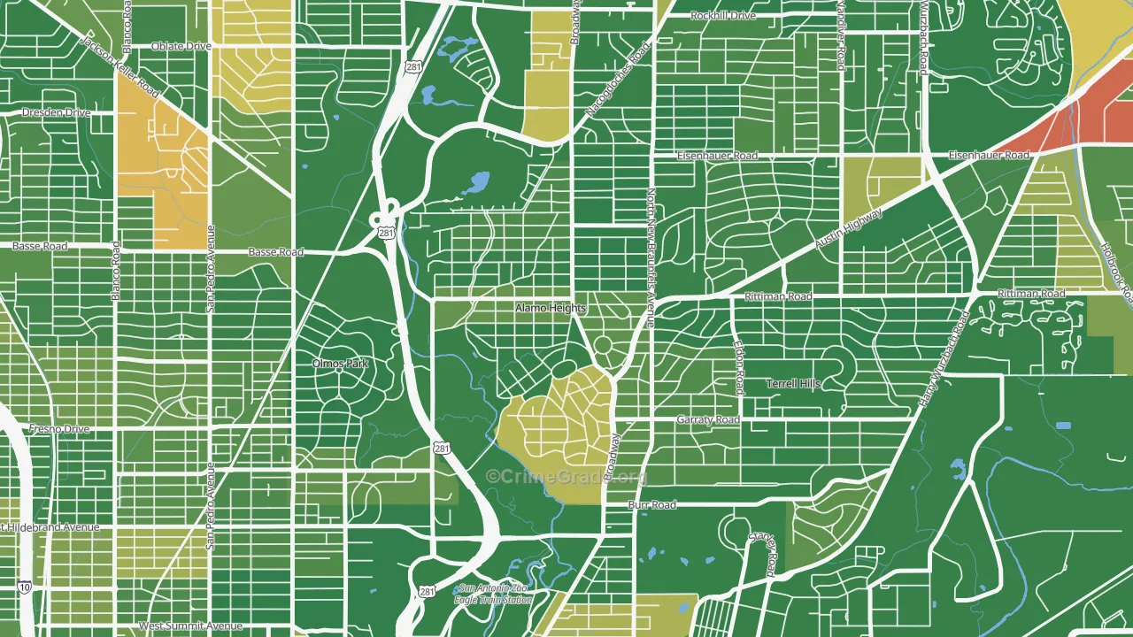 Alamo Heights, TX Map of Murder Rates