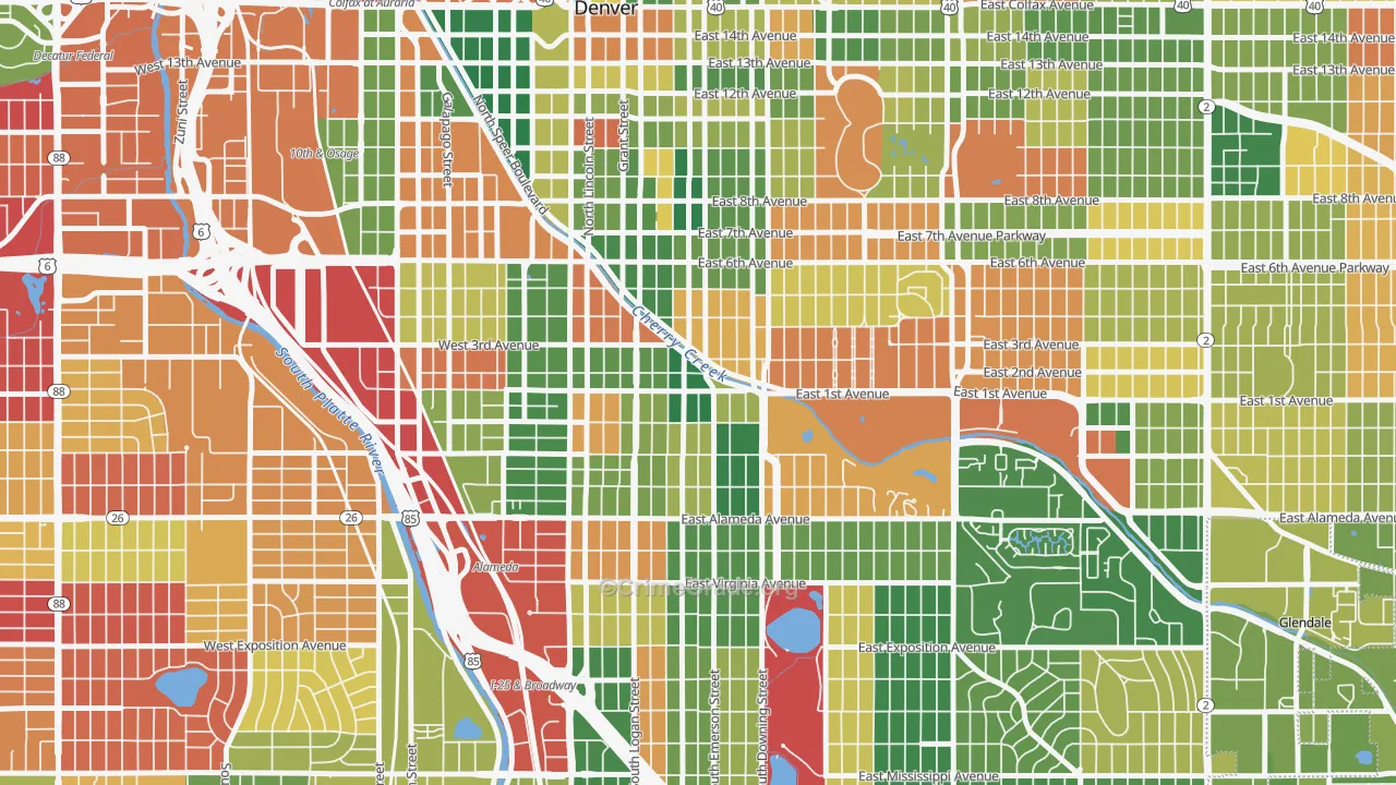 Alamo Placita, Denver, CO Map of Murder Rates