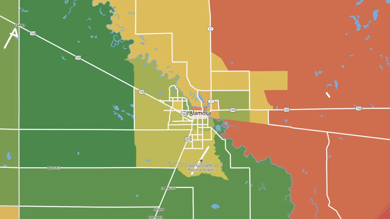 Alamosa, CO Map of Murder Rates