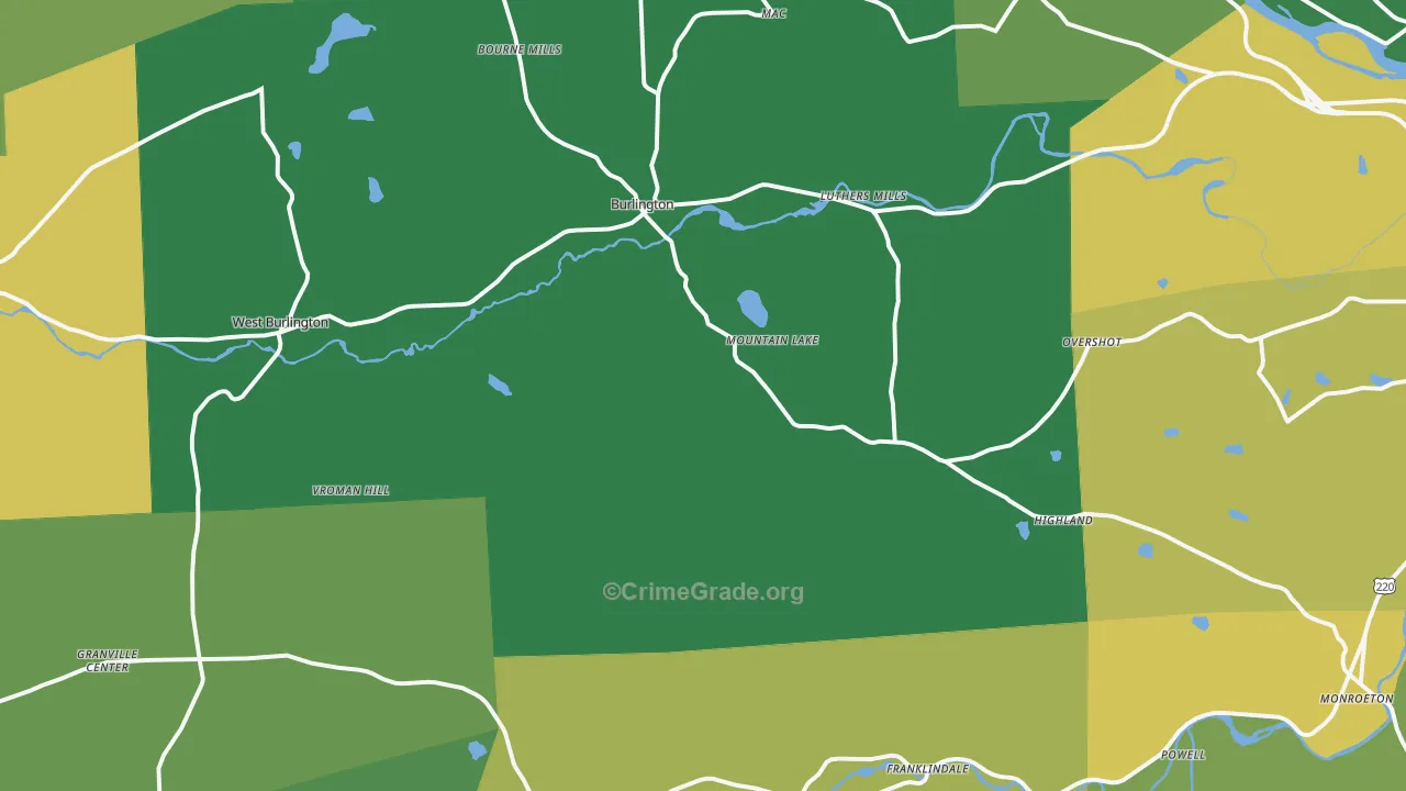 Alba, PA Map of Murder Rates
