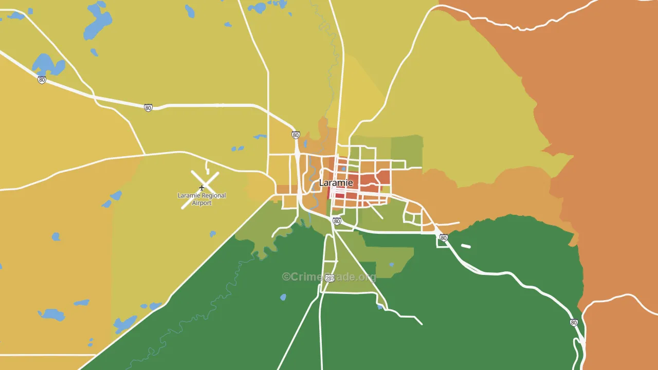 Albany County, WY Map of Murder Rates