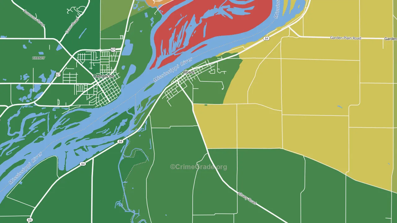 Albany, IL Map of Murder Rates