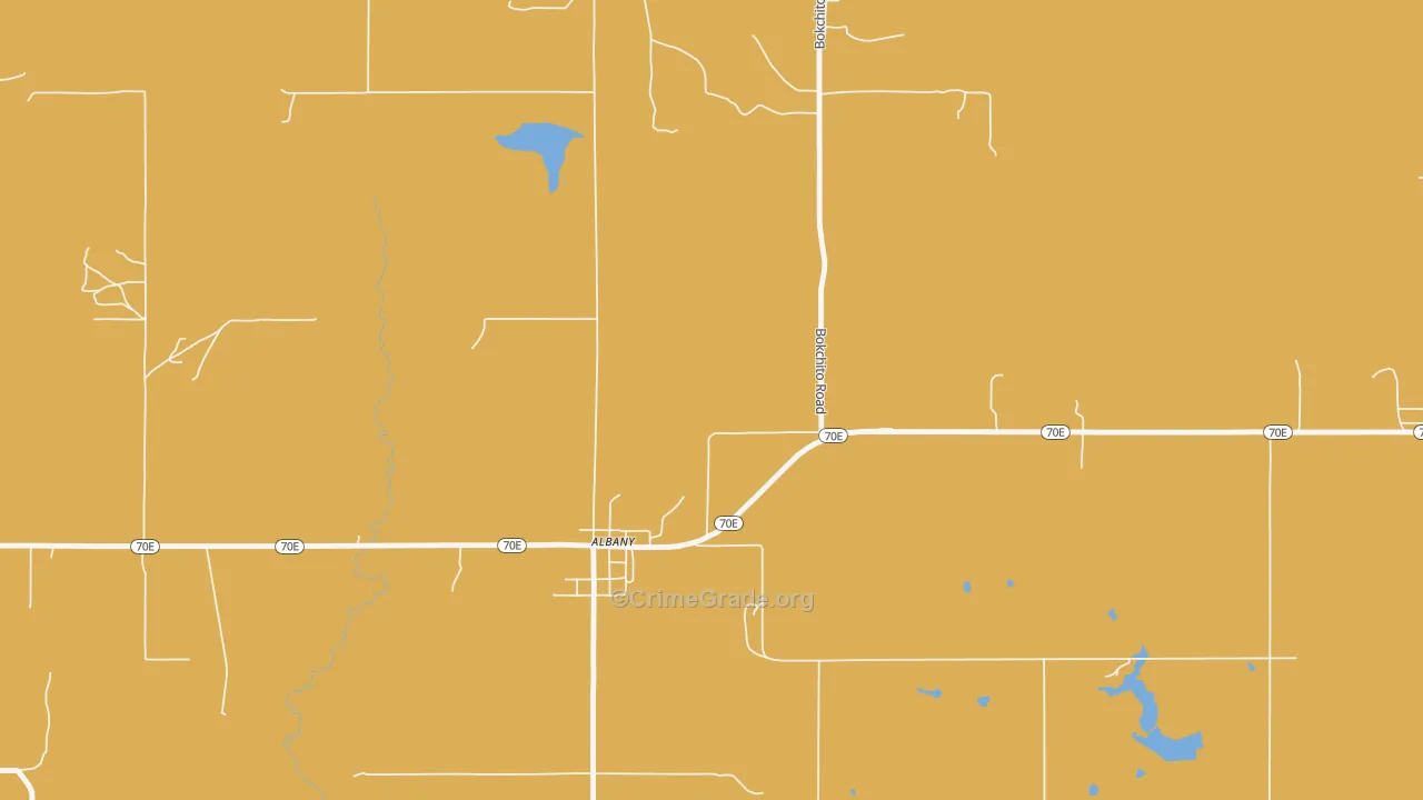 Albany, OK Map of Murder Rates