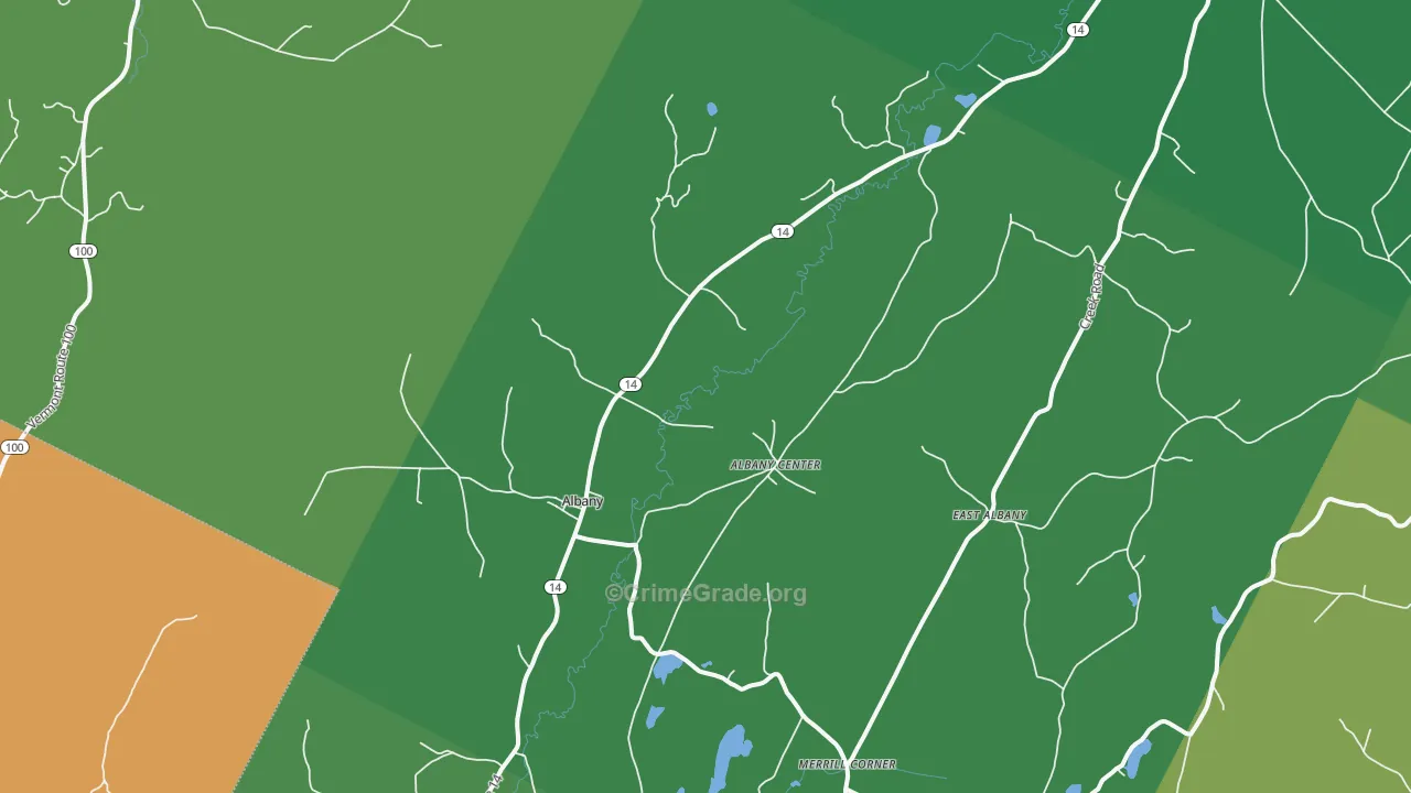 Albany, VT Map of Murder Rates