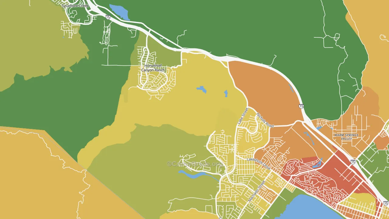 Alberhill, CA Map of Murder Rates