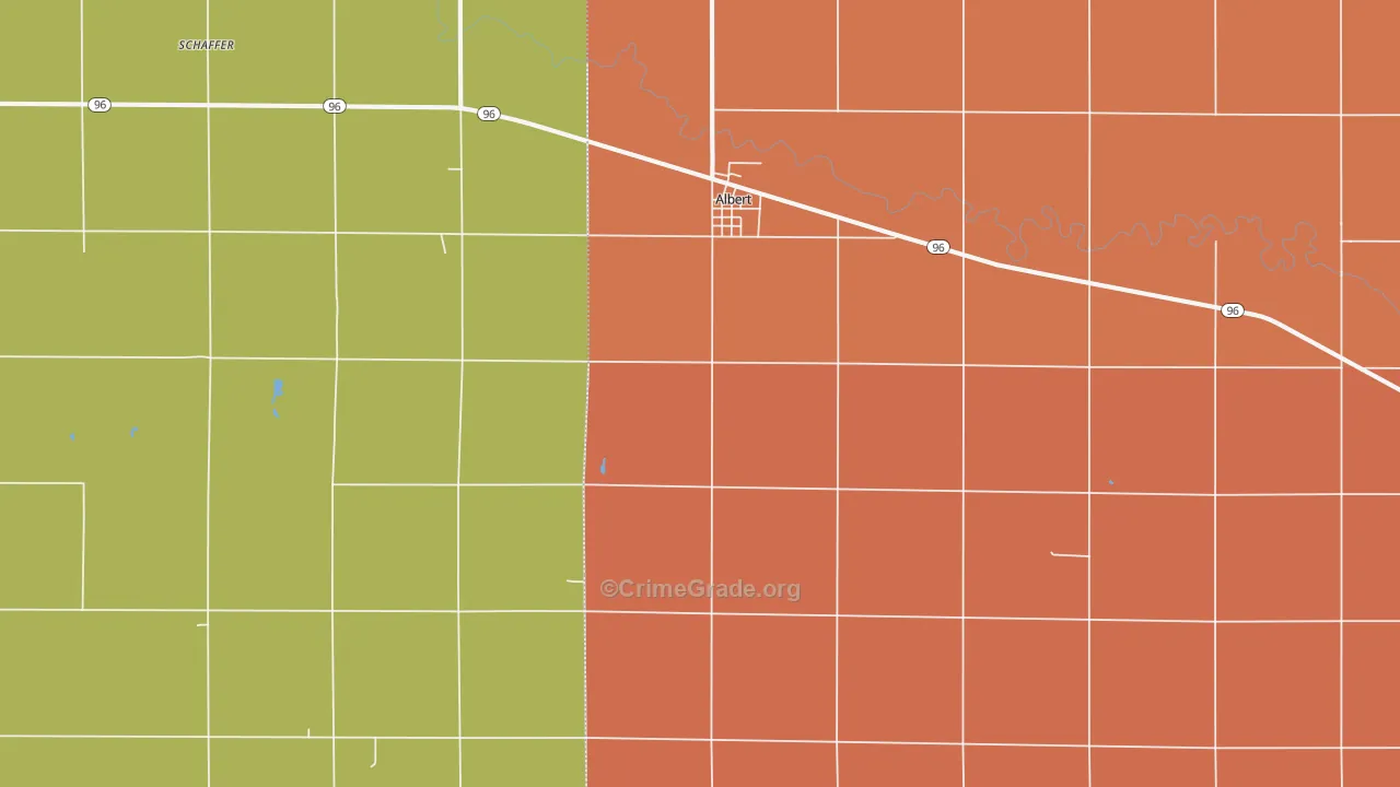Albert, KS Map of Murder Rates