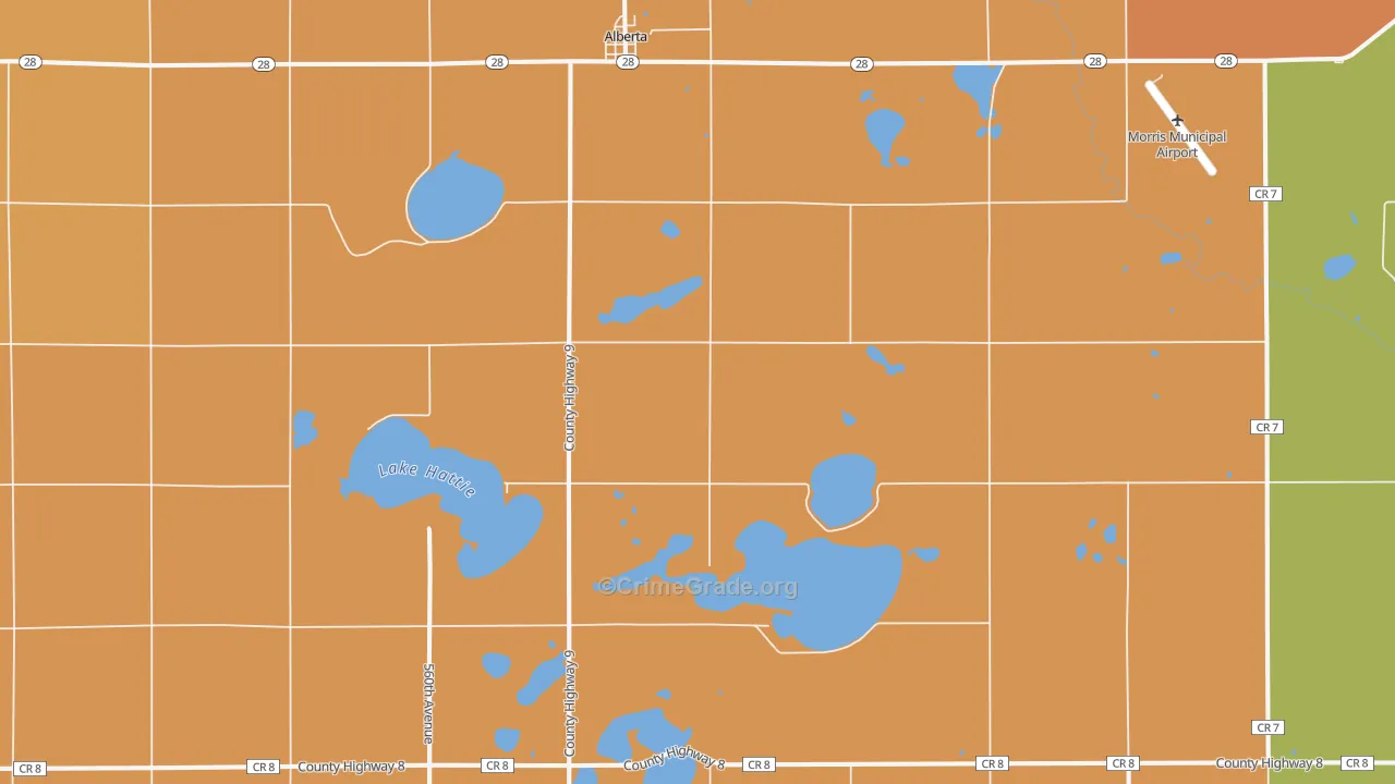 Alberta, MN Map of Murder Rates