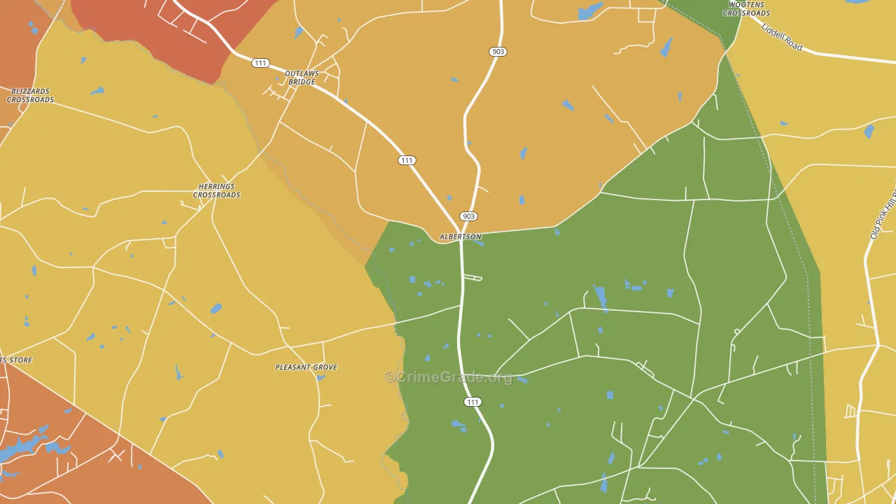 Albertson, NC Map of Murder Rates