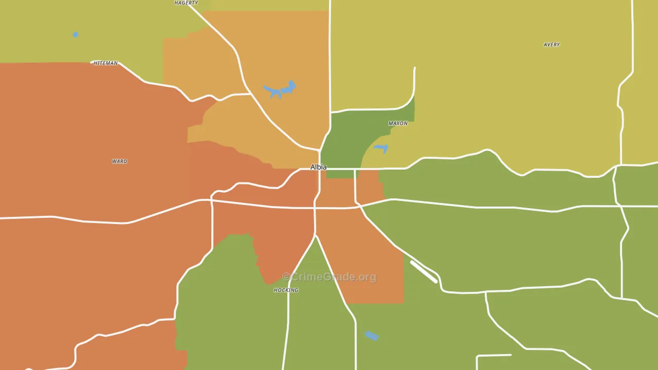 Albia, IA Map of Murder Rates