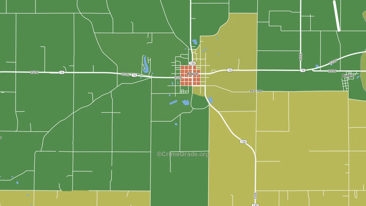 Albion, IL Map of Murder Rates
