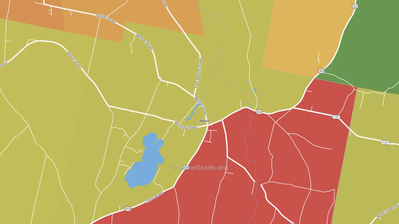 Albion, ME Map of Murder Rates