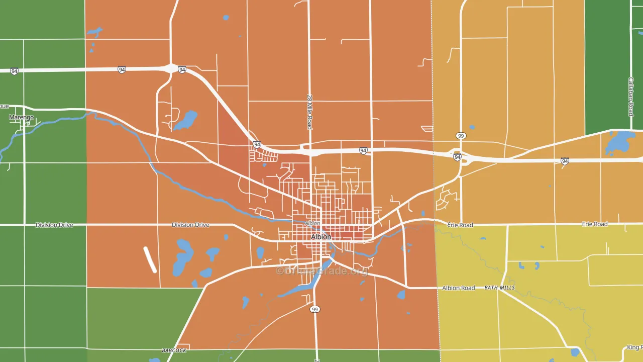 Albion, MI Map of Murder Rates