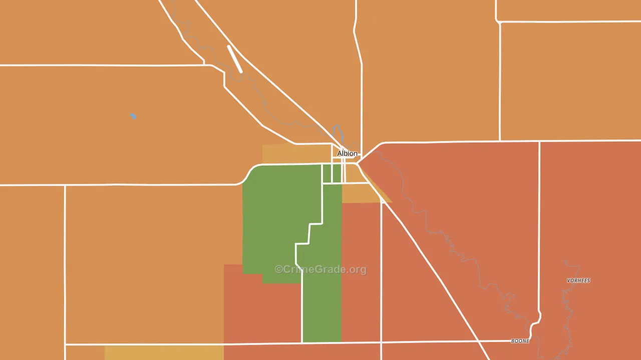 Albion, NE Map of Murder Rates