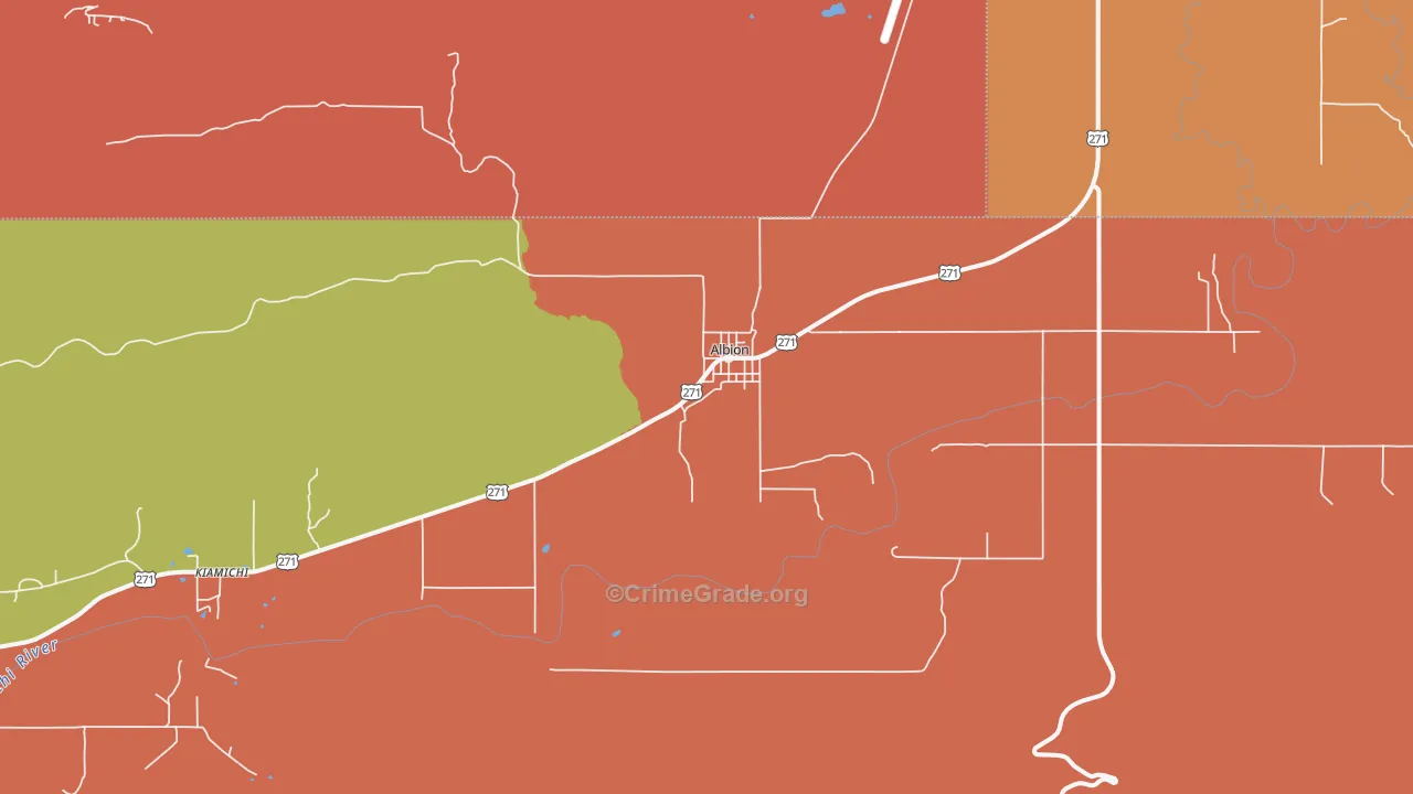 Albion, OK Map of Murder Rates