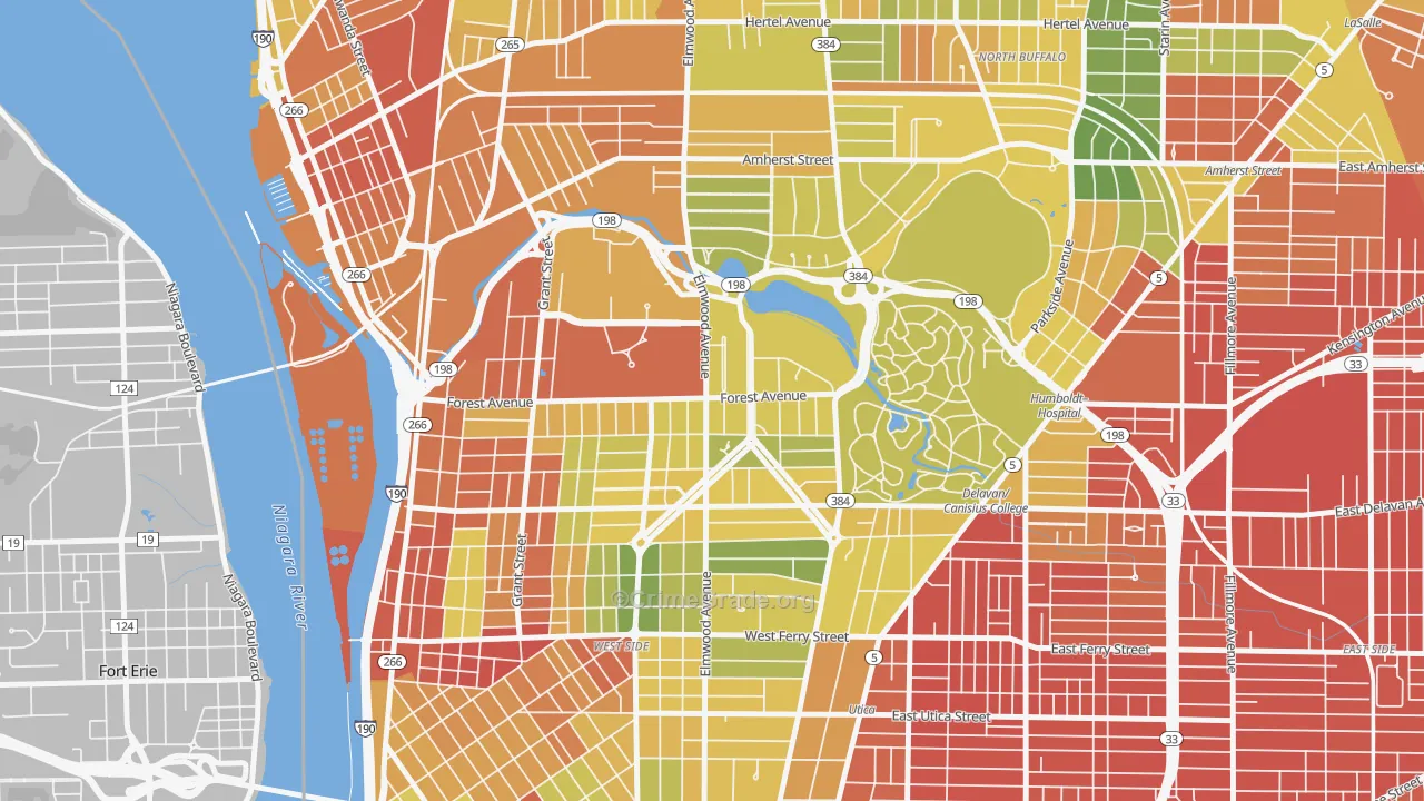 Albright, Buffalo, NY Map of Murder Rates
