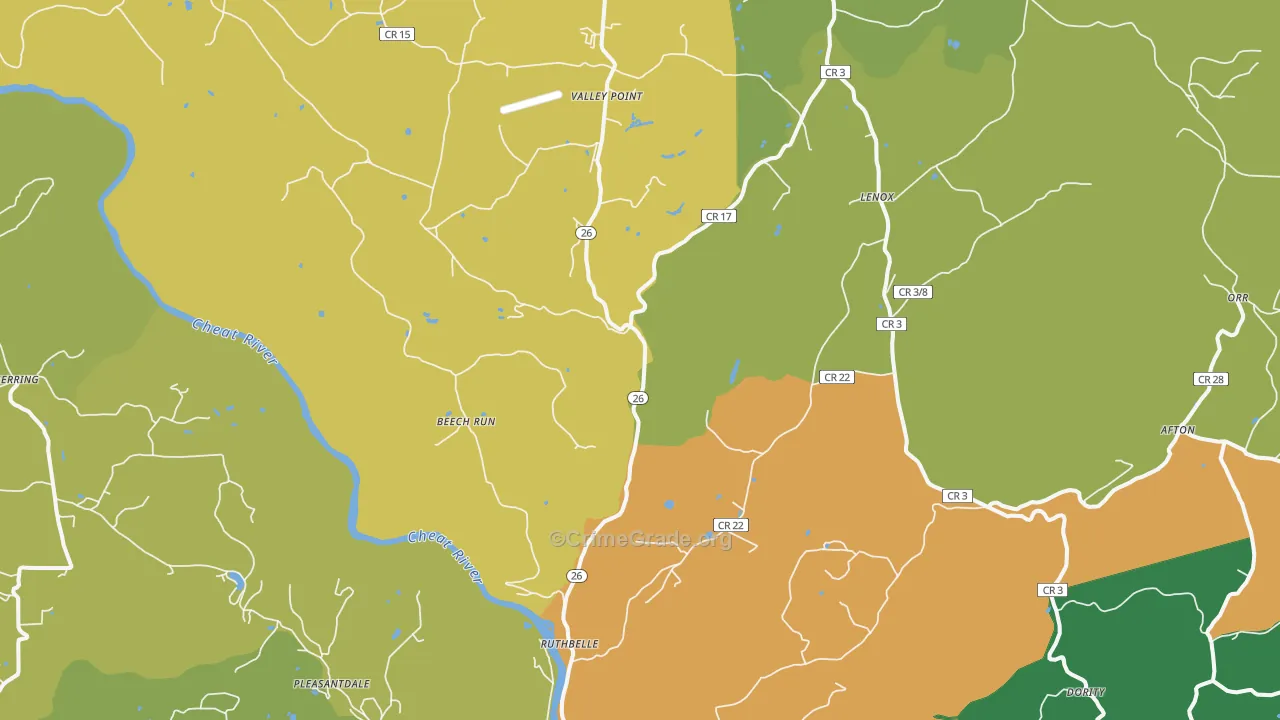 Albright, WV Map of Murder Rates