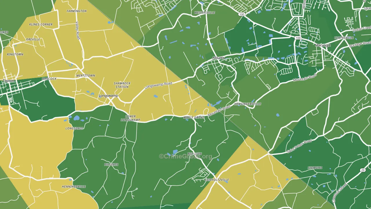 Alburtis, PA Map of Murder Rates