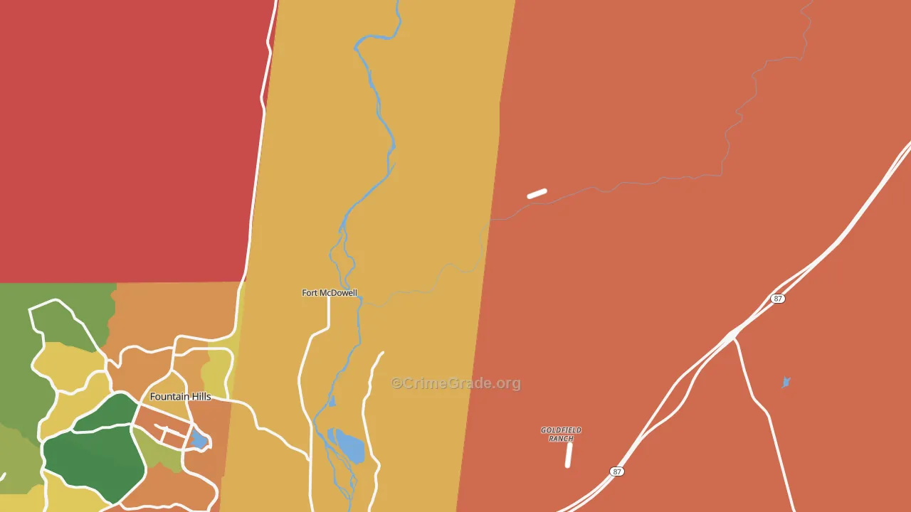 Alchesay Flat, AZ Map of Murder Rates