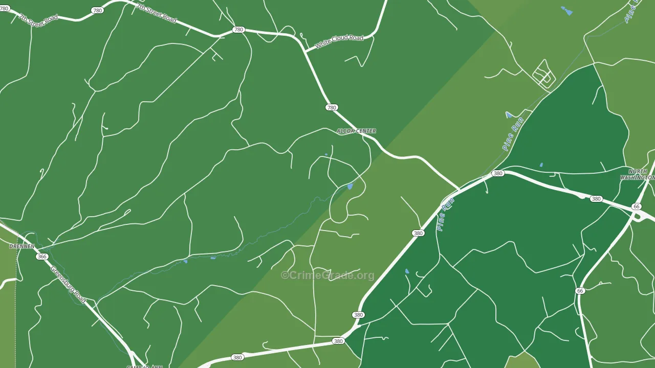 Alcoa Center, PA Map of Murder Rates