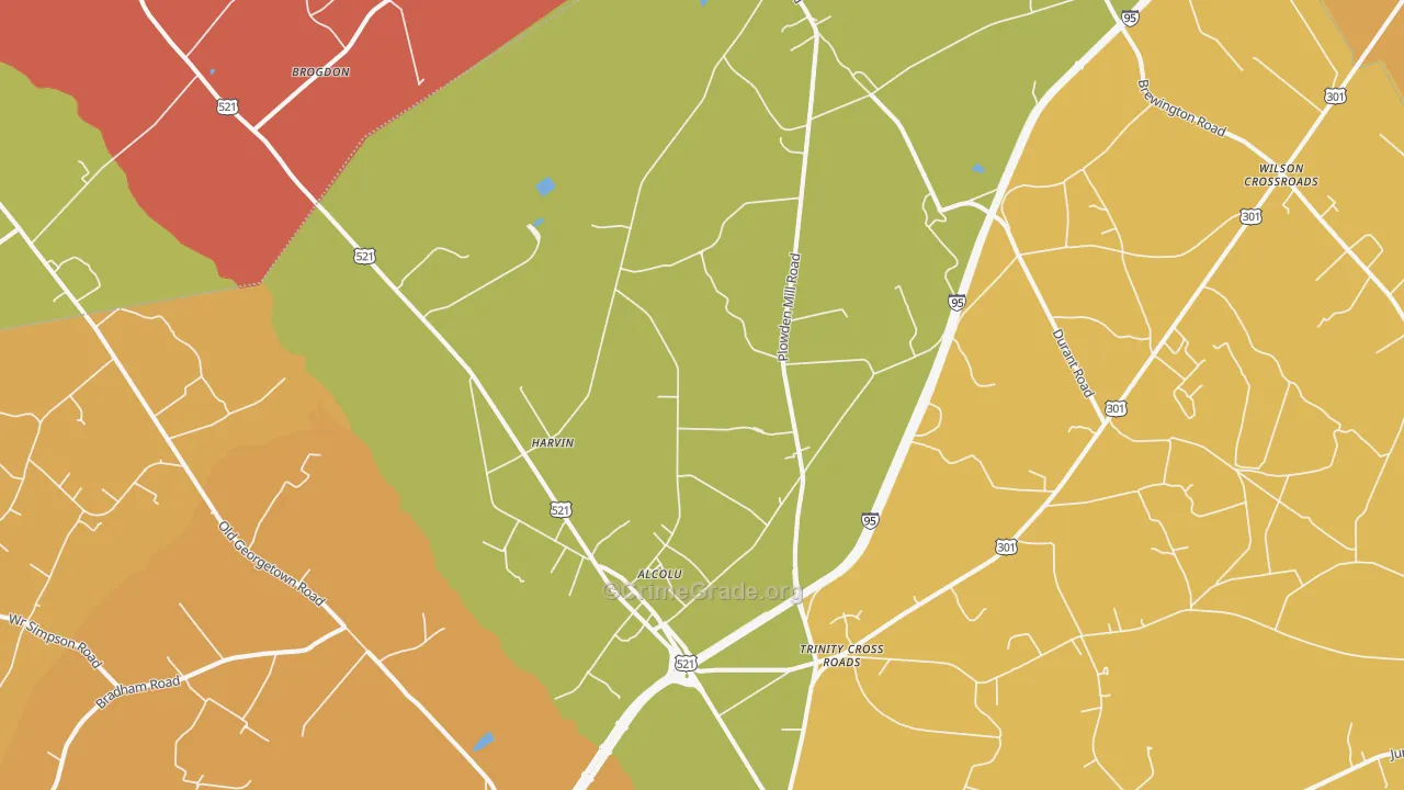 Alcolu, SC Map of Murder Rates