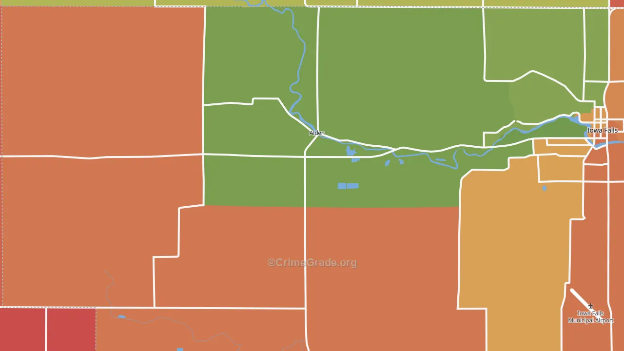 Alden, IA Map of Murder Rates