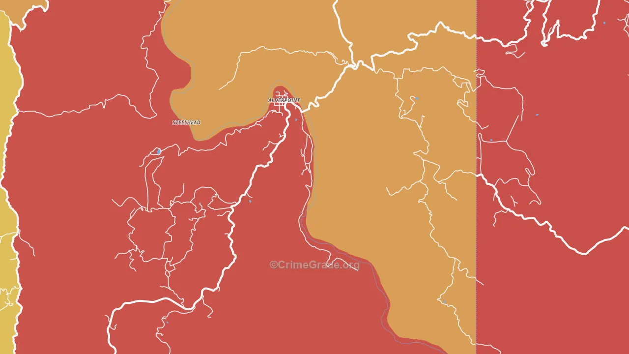 Alderpoint, CA Map of Murder Rates