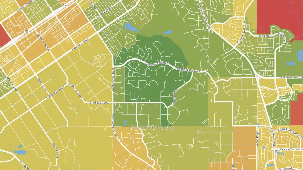 Alessandro Heights, Riverside, CA Map of Murder Rates