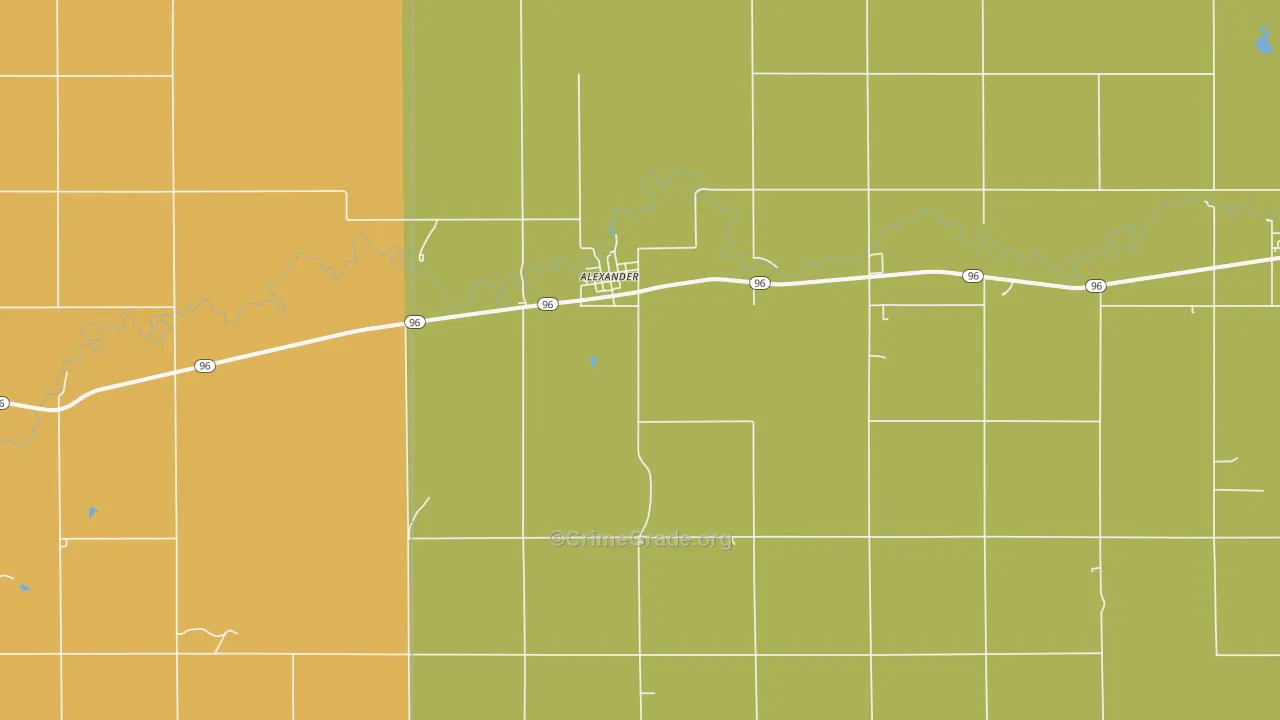 Alexander, KS Map of Murder Rates