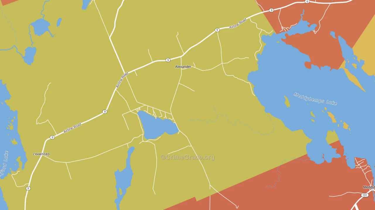 Alexander, ME Map of Murder Rates