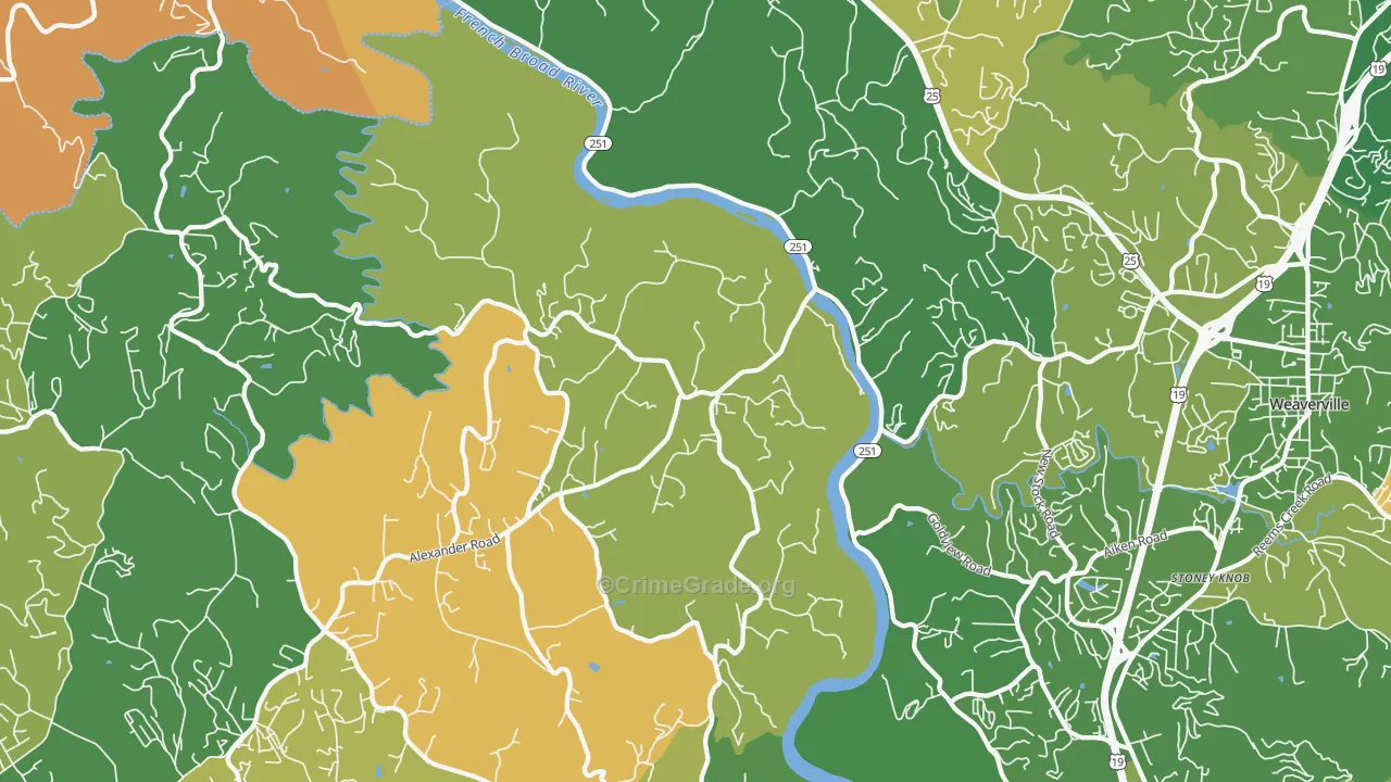 Alexander, NC Map of Murder Rates