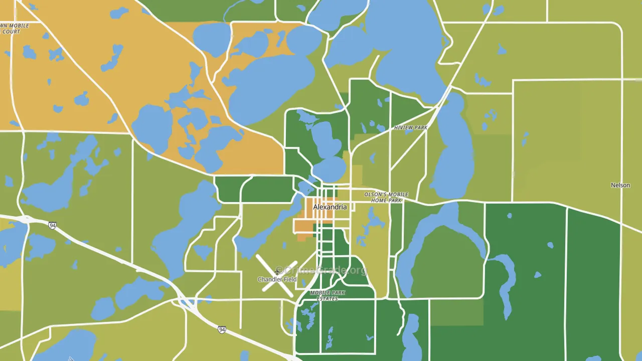 Alexandria, MN Map of Murder Rates