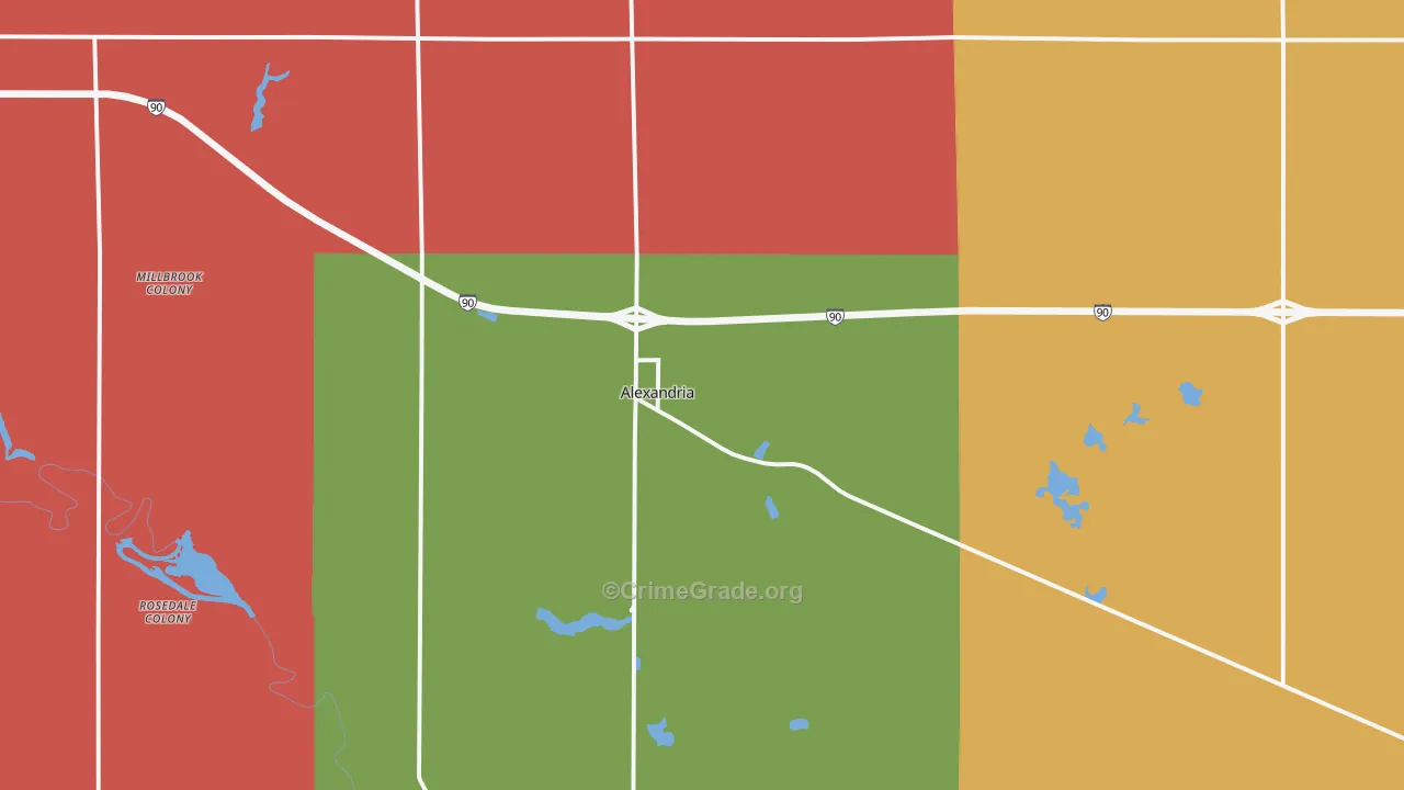 Alexandria, SD Map of Murder Rates