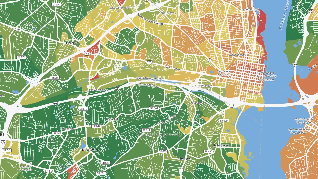 Alexandria, VA Map of Murder Rates