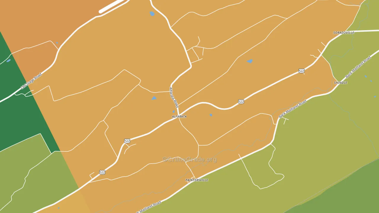 Alfarata, PA Map of Murder Rates