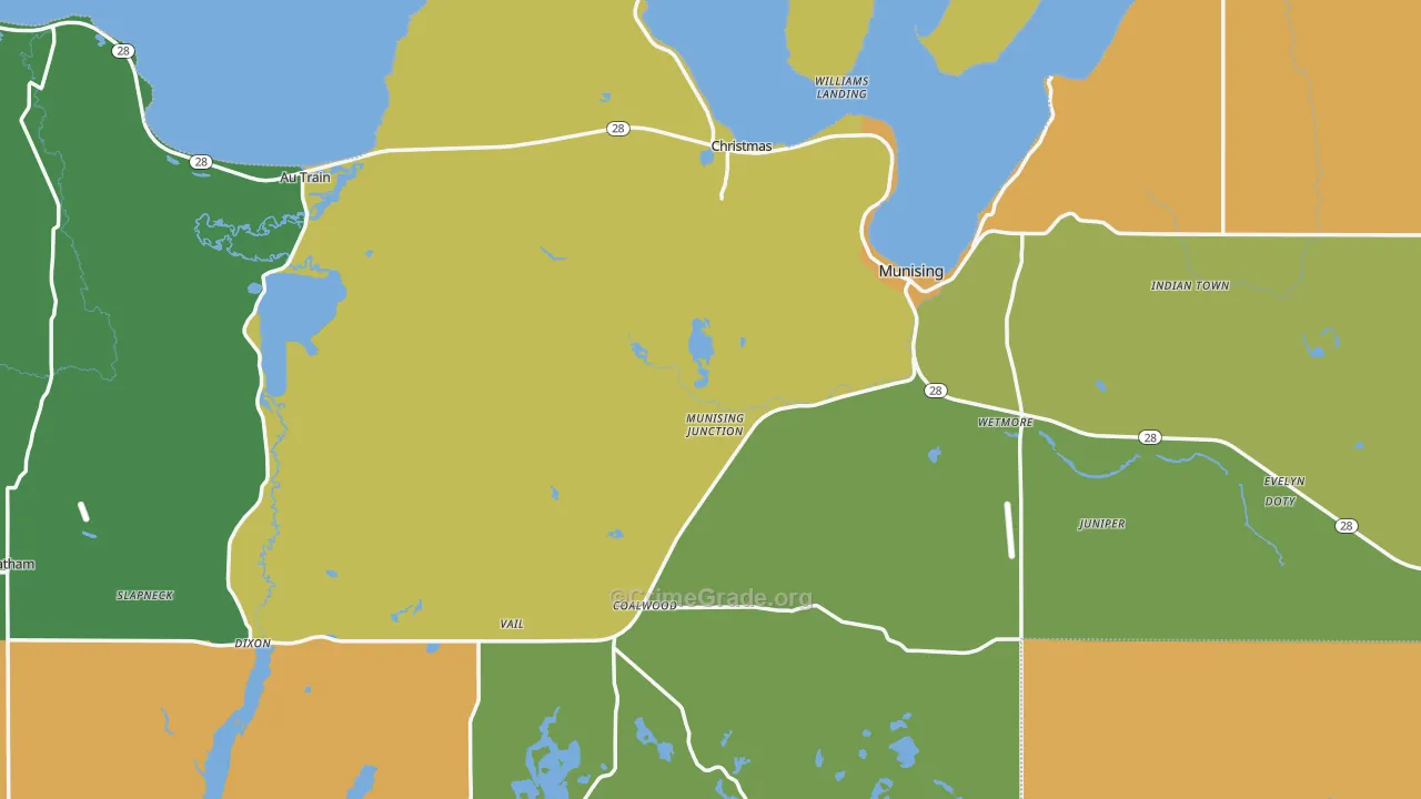 Alger County, MI Map of Murder Rates