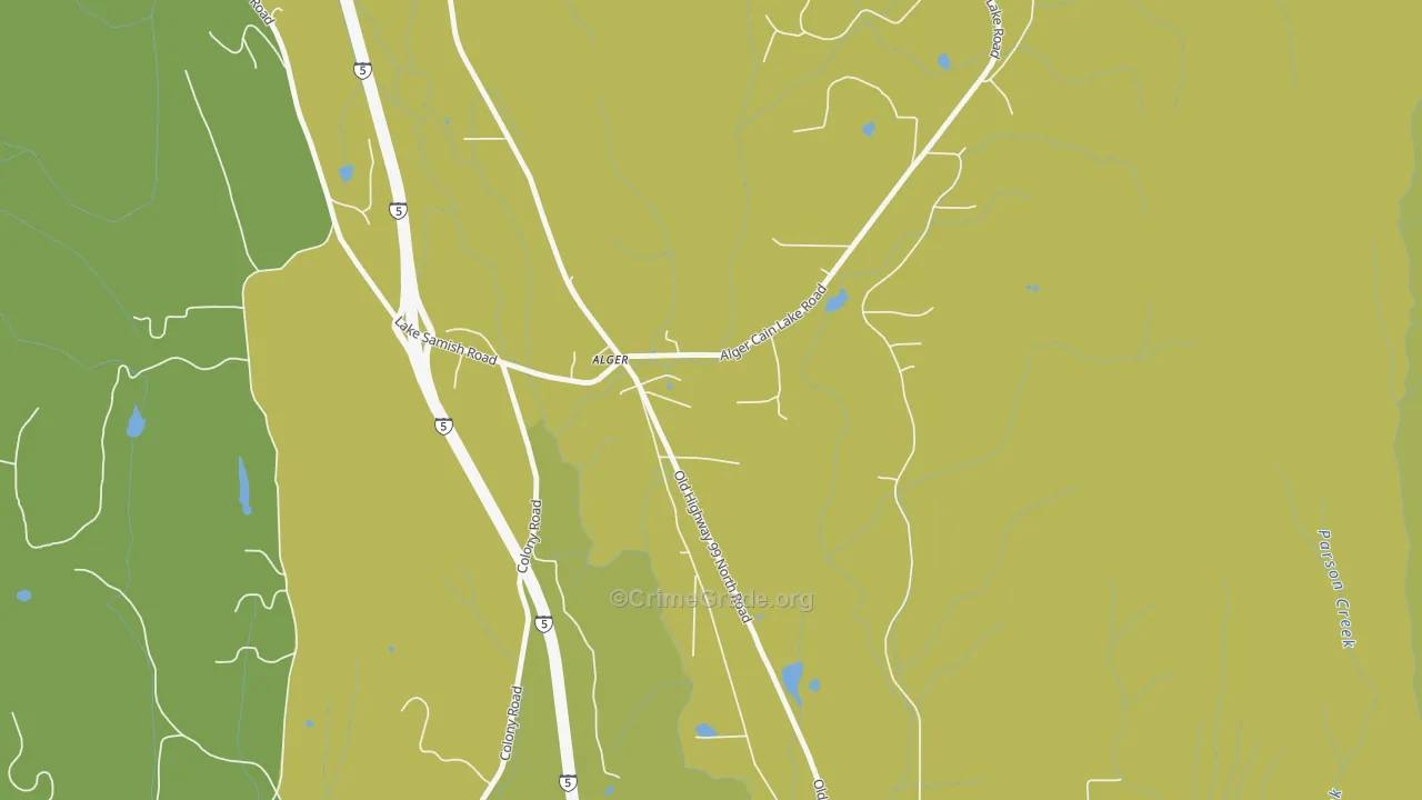 Alger, WA Map of Murder Rates
