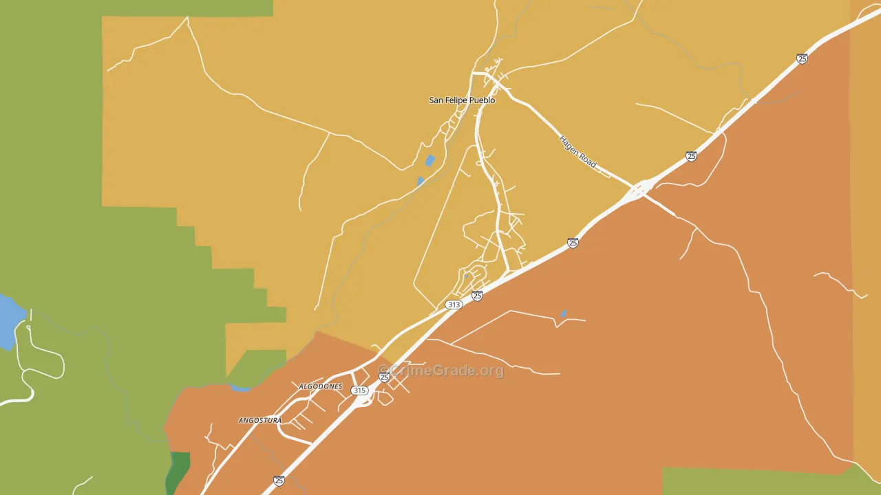 Algodones, NM Map of Murder Rates